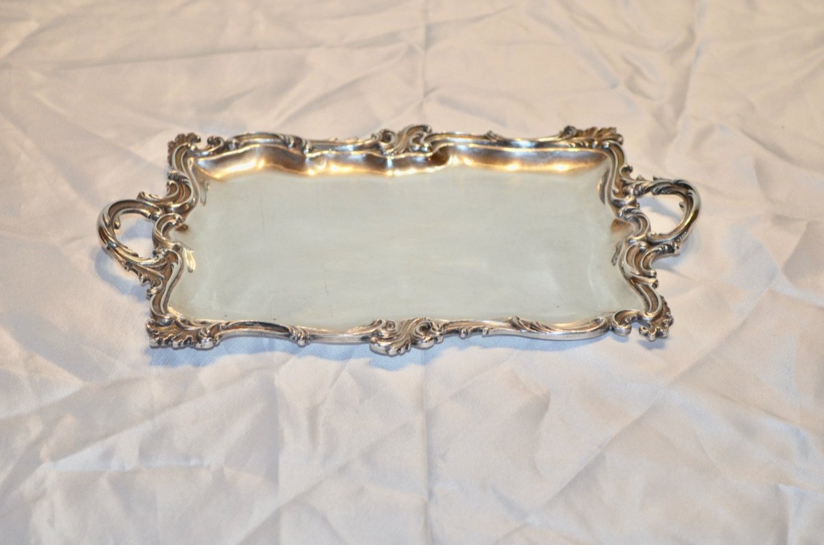 Business Card Tray In Sterling Silver Late 19th Century-photo-3