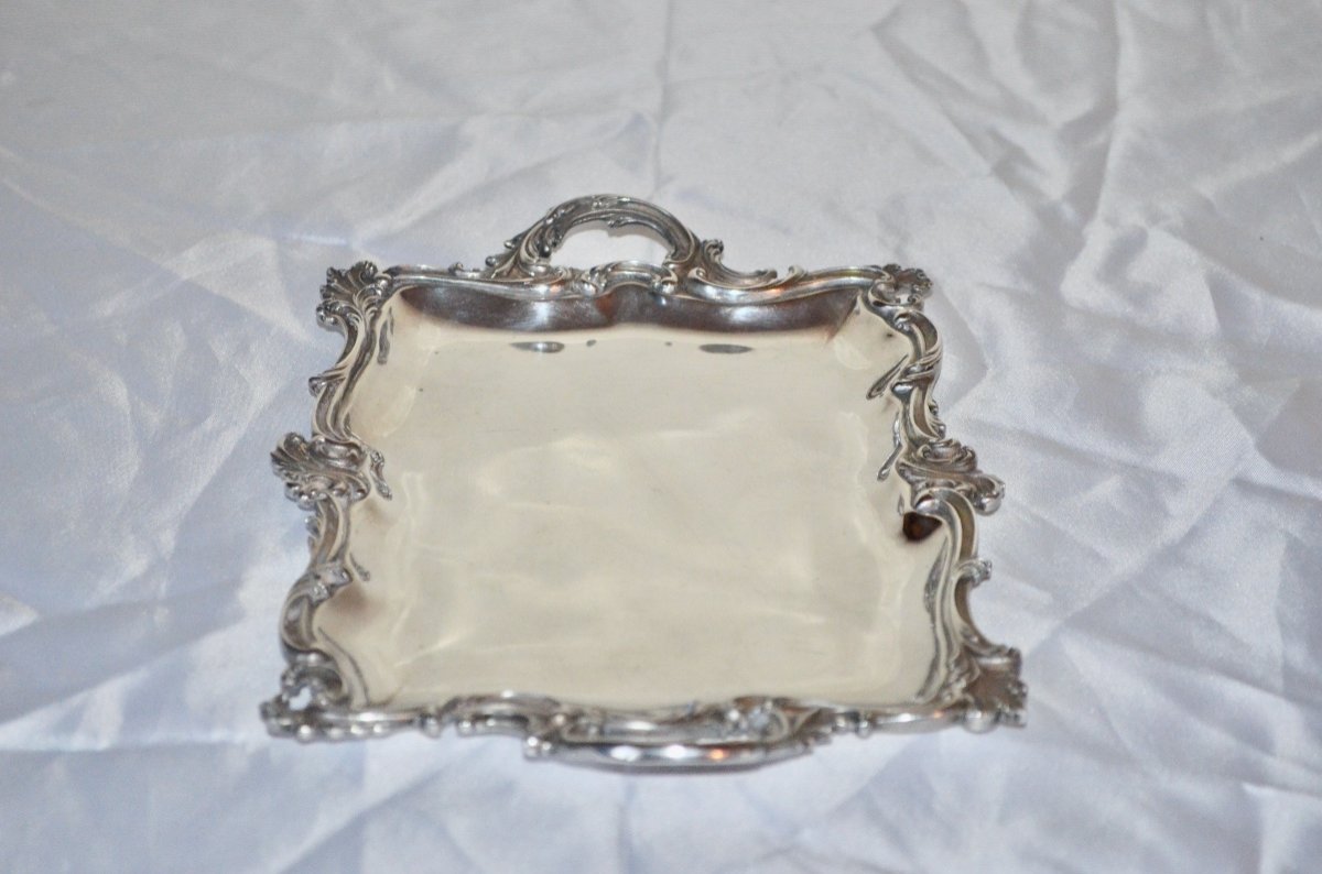 Business Card Tray In Sterling Silver Late 19th Century-photo-1