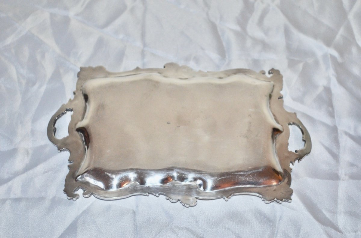 Business Card Tray In Sterling Silver Late 19th Century-photo-2