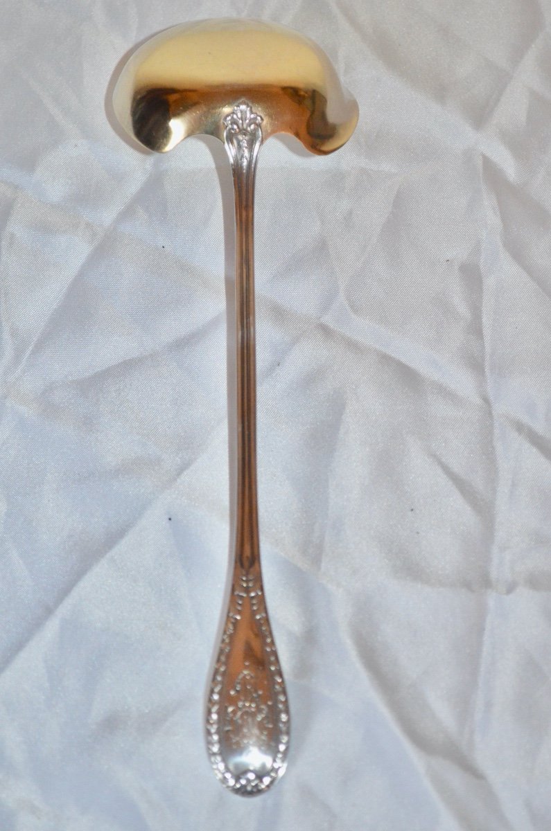 Sauce Spoon In Sterling Silver Late 19th Century-photo-4