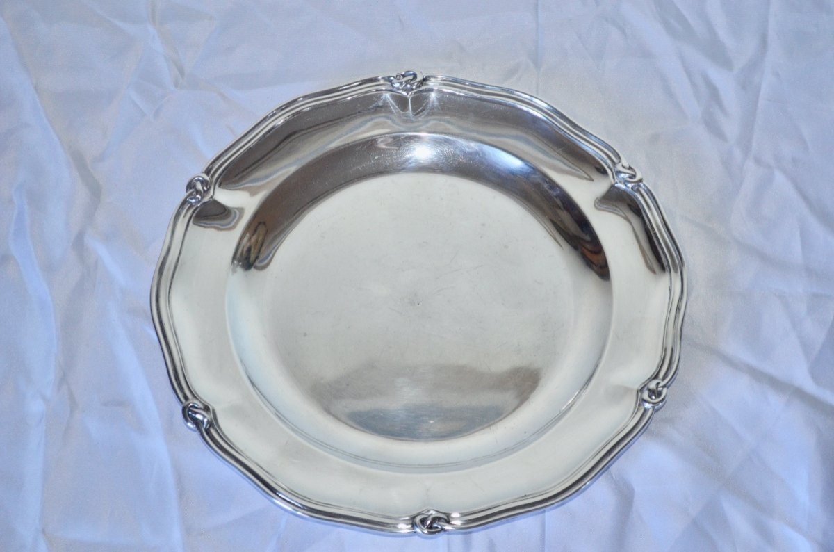 Round Dish In Sterling Silver Late 19th Century-photo-2