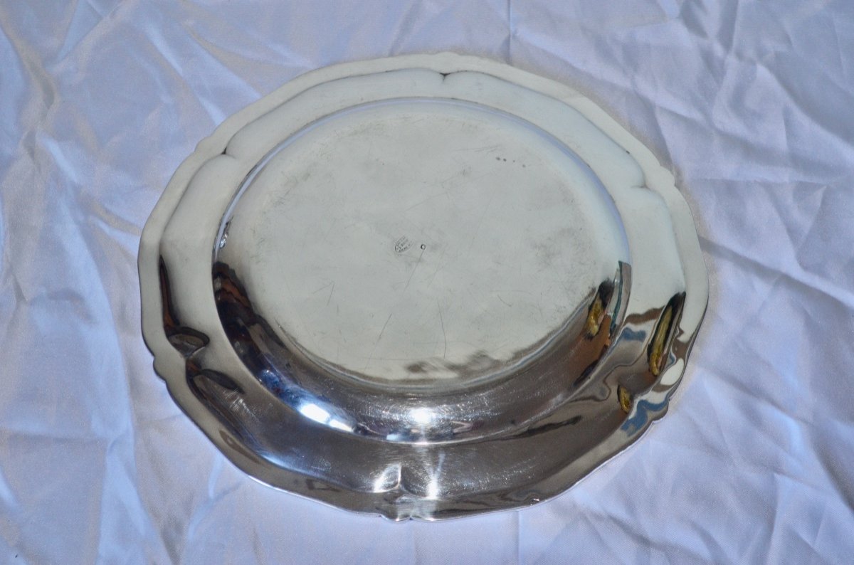 Round Dish In Sterling Silver Late 19th Century-photo-4