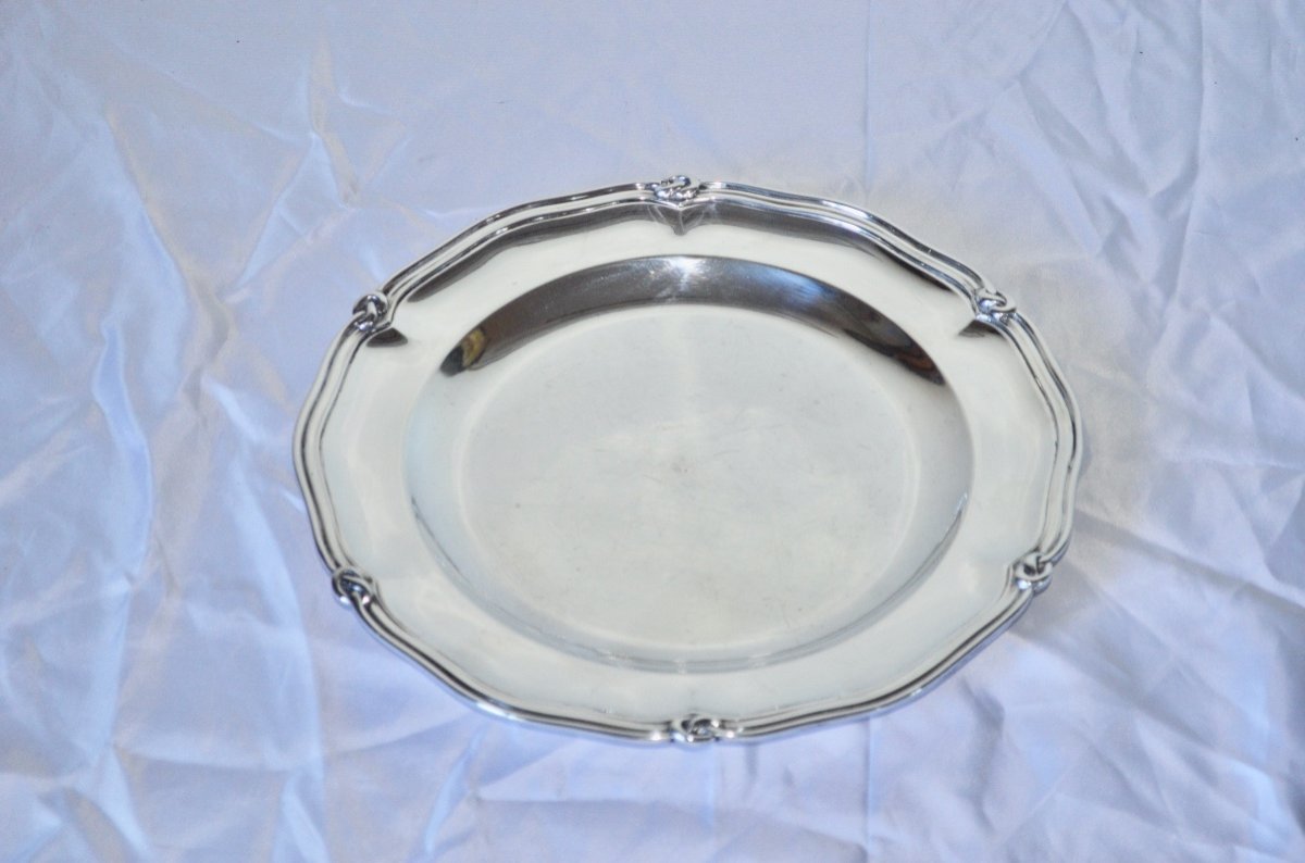 Round Dish In Sterling Silver Late 19th Century