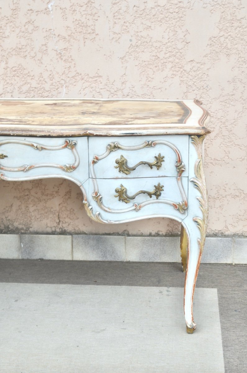 Large Louis XV Style Desk, 19th Century-photo-3