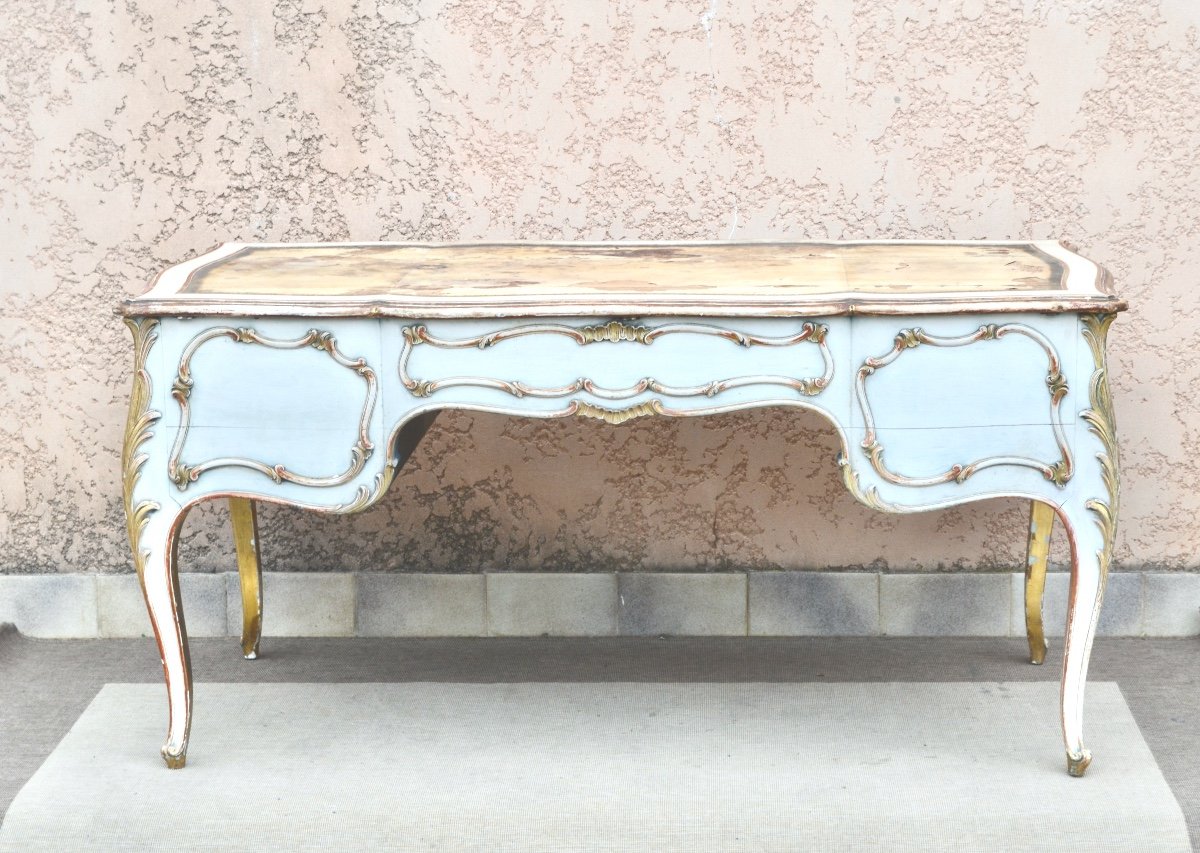 Large Louis XV Style Desk, 19th Century-photo-4