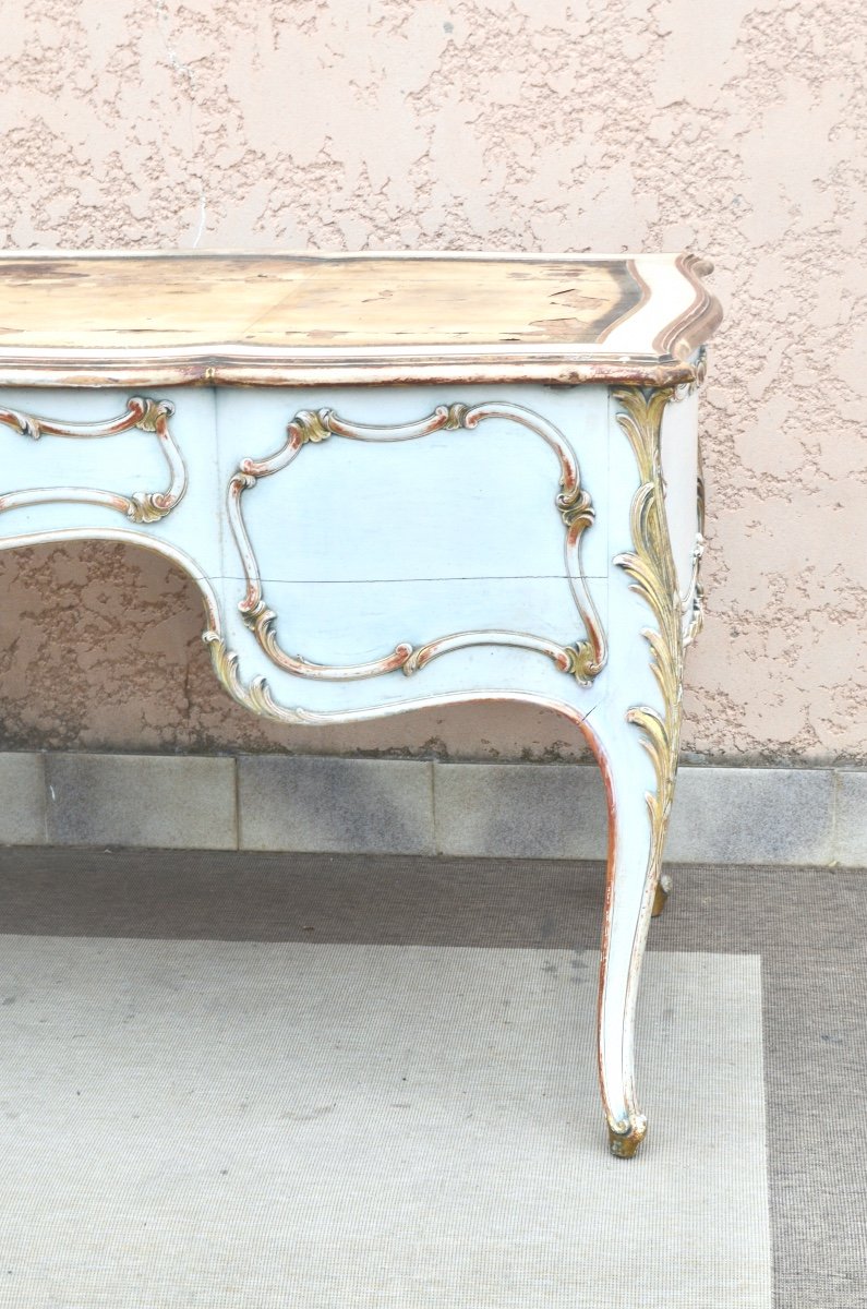 Large Louis XV Style Desk, 19th Century-photo-2