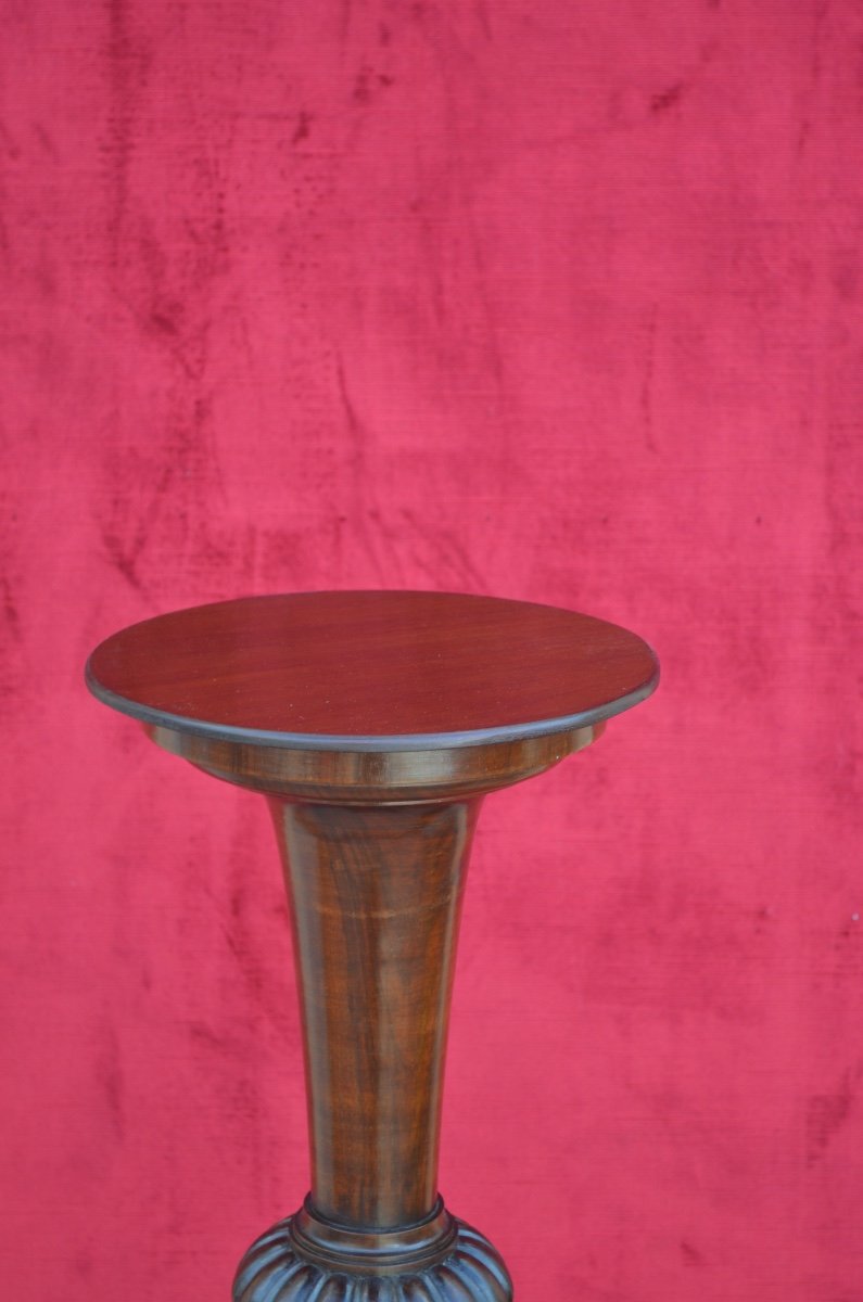 19th Century Mahogany Tripod Bolster-photo-4