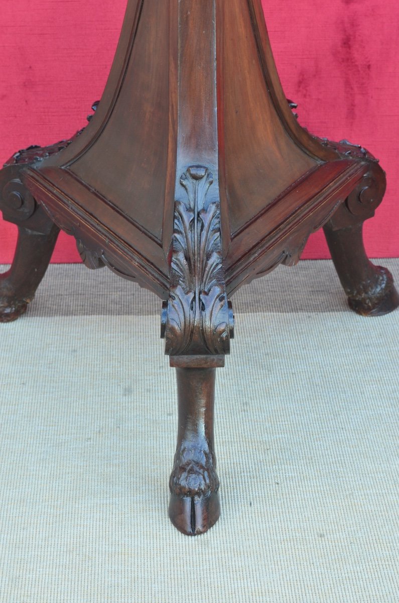 19th Century Mahogany Tripod Bolster-photo-3