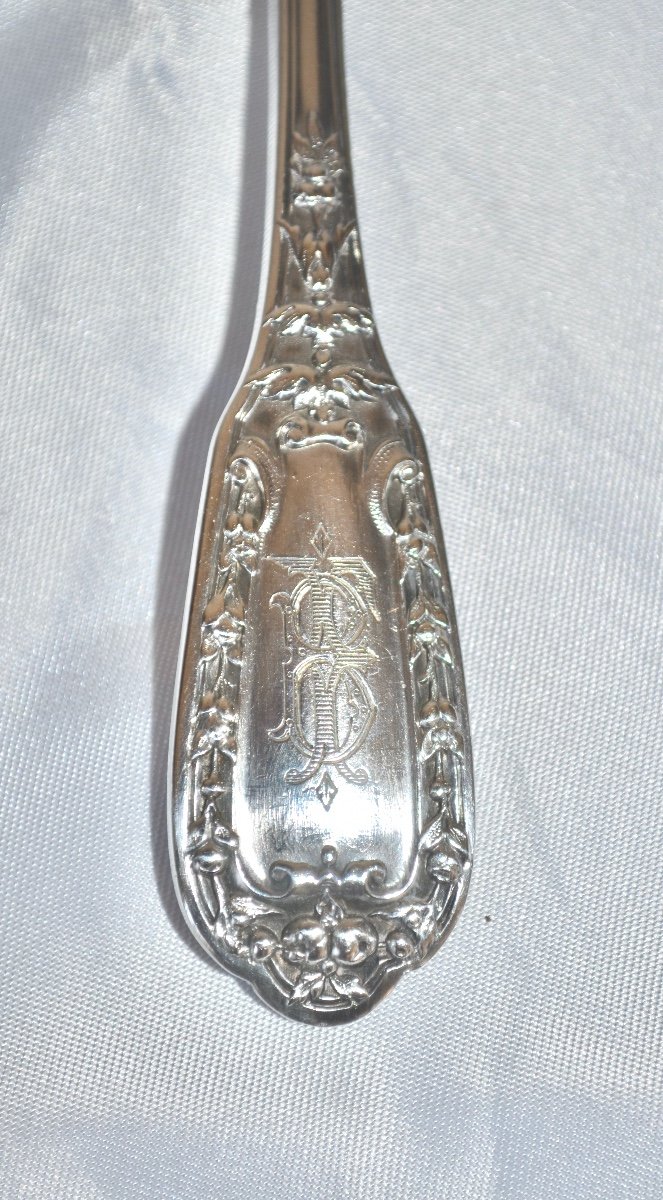 Suite Of 4 Fish Cutlery In Sterling Silver 19th Century-photo-3