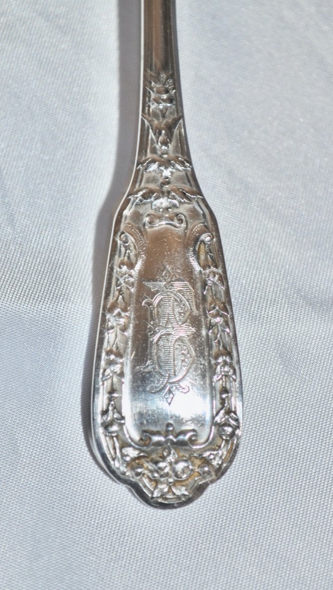 Suite Of 4 Fish Cutlery In Sterling Silver 19th Century-photo-8