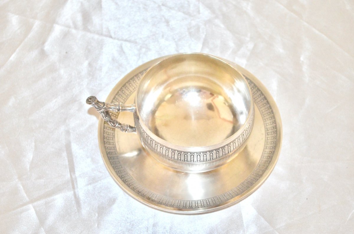 Large Chocolate Cup In Sterling Silver 19th Century-photo-2