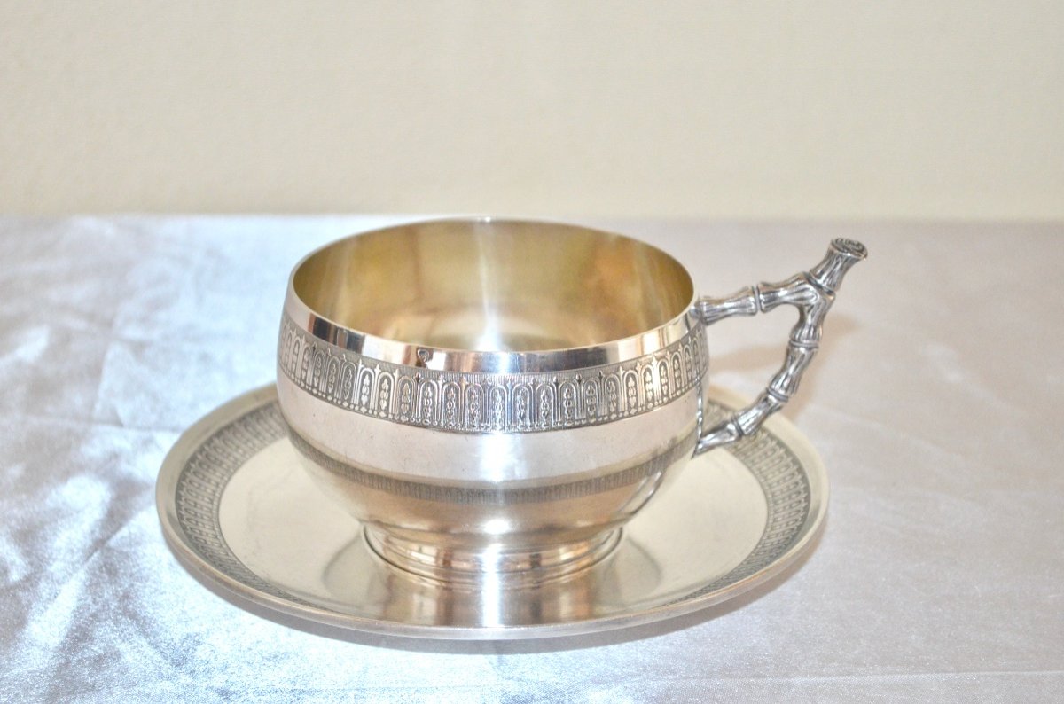 Large Chocolate Cup In Sterling Silver 19th Century-photo-2