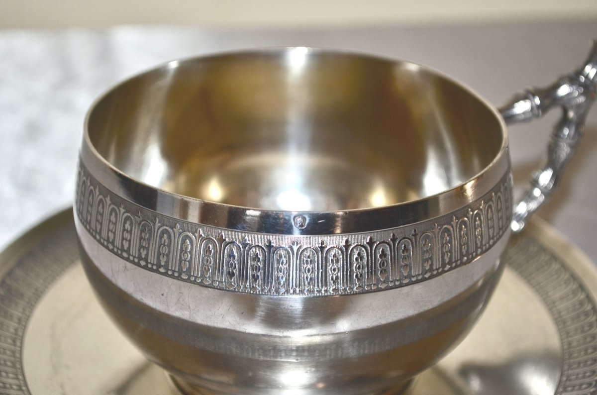 Large Chocolate Cup In Sterling Silver 19th Century-photo-3