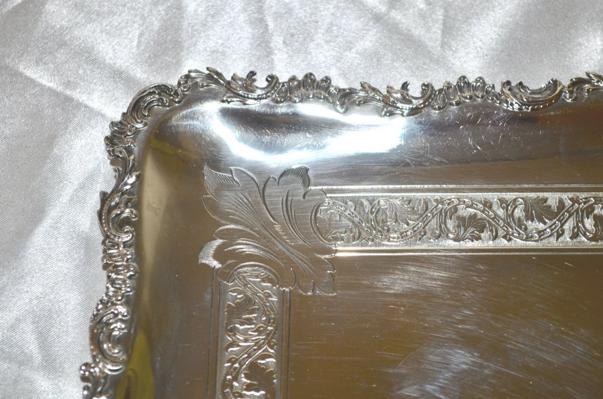 Tray In Sterling Silver Late 19th Century-photo-3