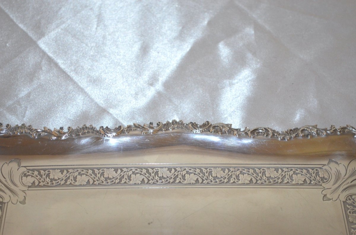 Tray In Sterling Silver Late 19th Century-photo-1