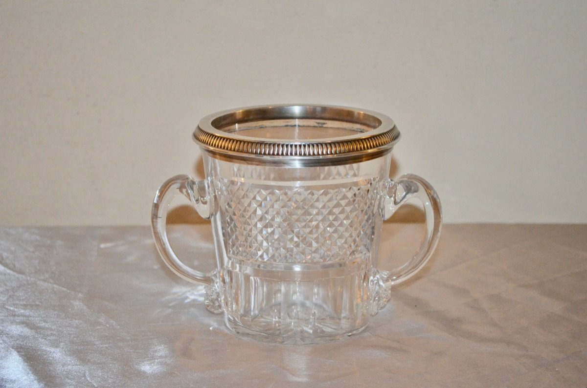 Ice Cube Bucket In Sterling Silver And Crystal -photo-2