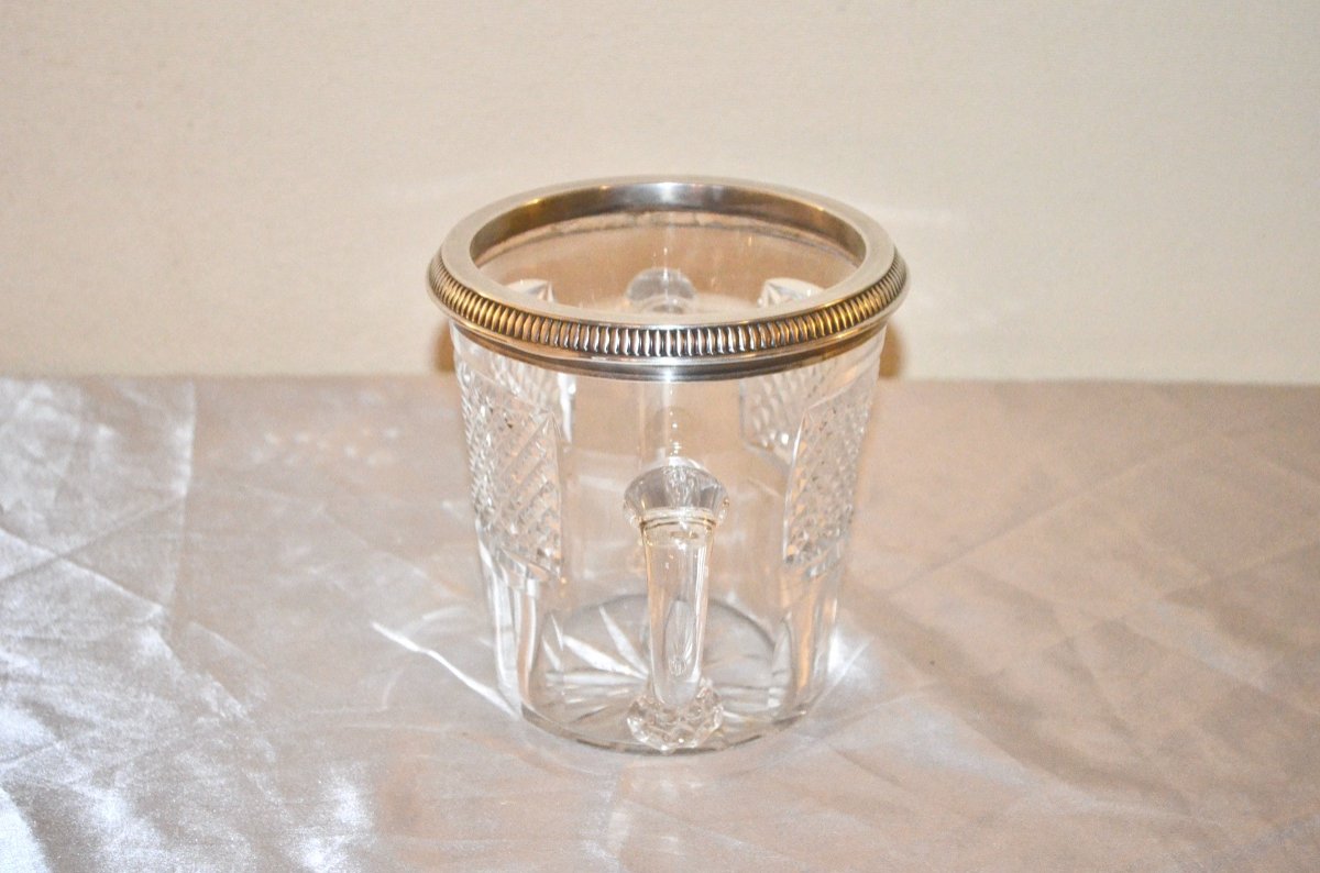 Ice Cube Bucket In Sterling Silver And Crystal -photo-4