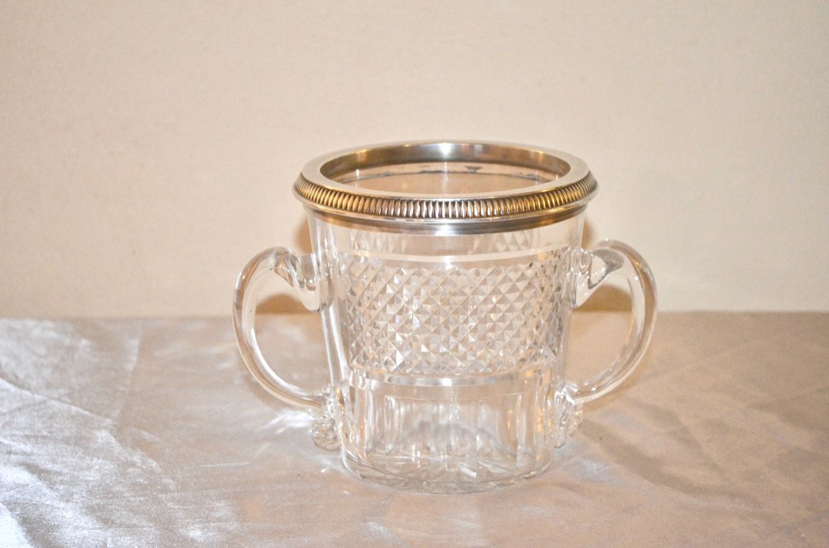 Ice Cube Bucket In Sterling Silver And Crystal -photo-2