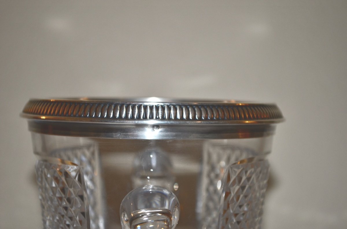 Ice Cube Bucket In Sterling Silver And Crystal -photo-4