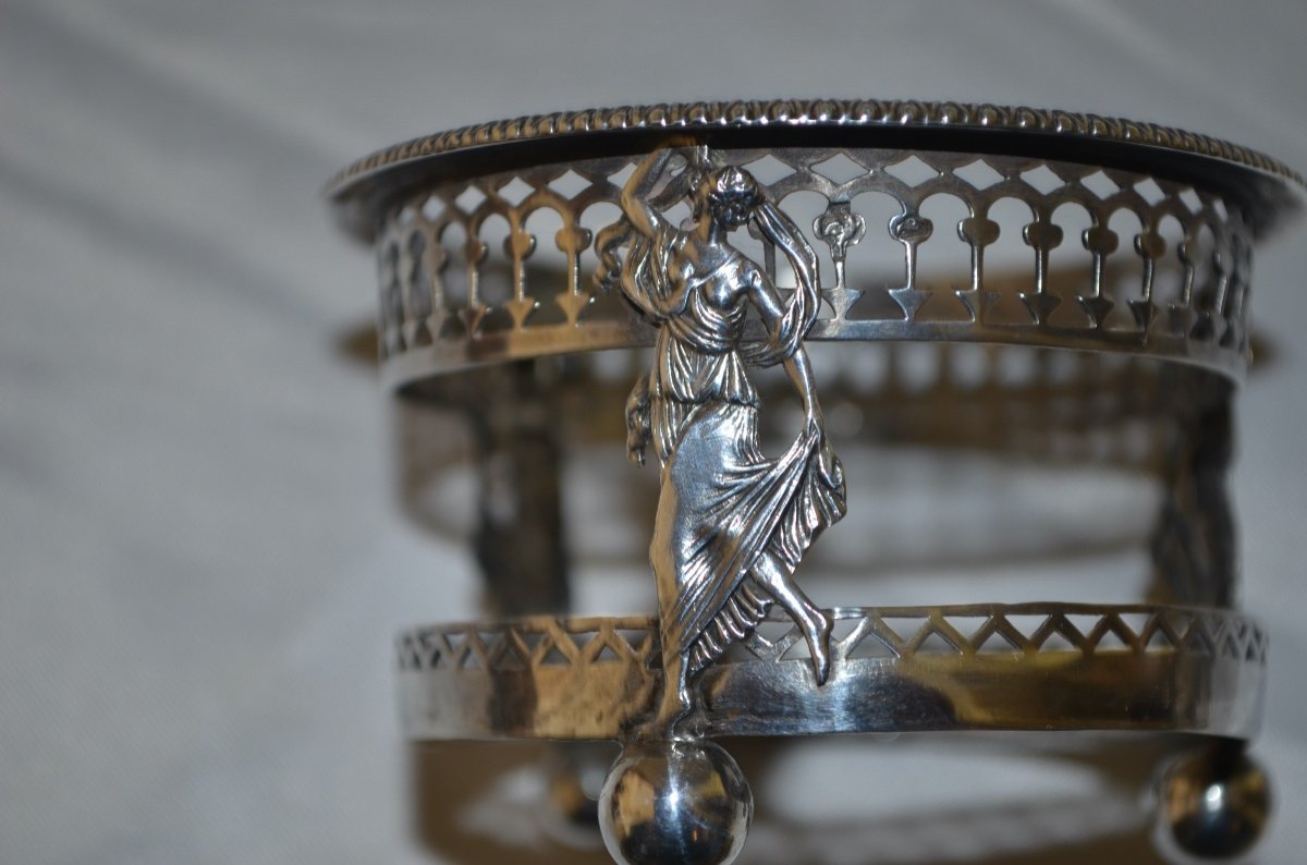 Pair Of Salt Cellars In Sterling Silver Late 18th Century -photo-3