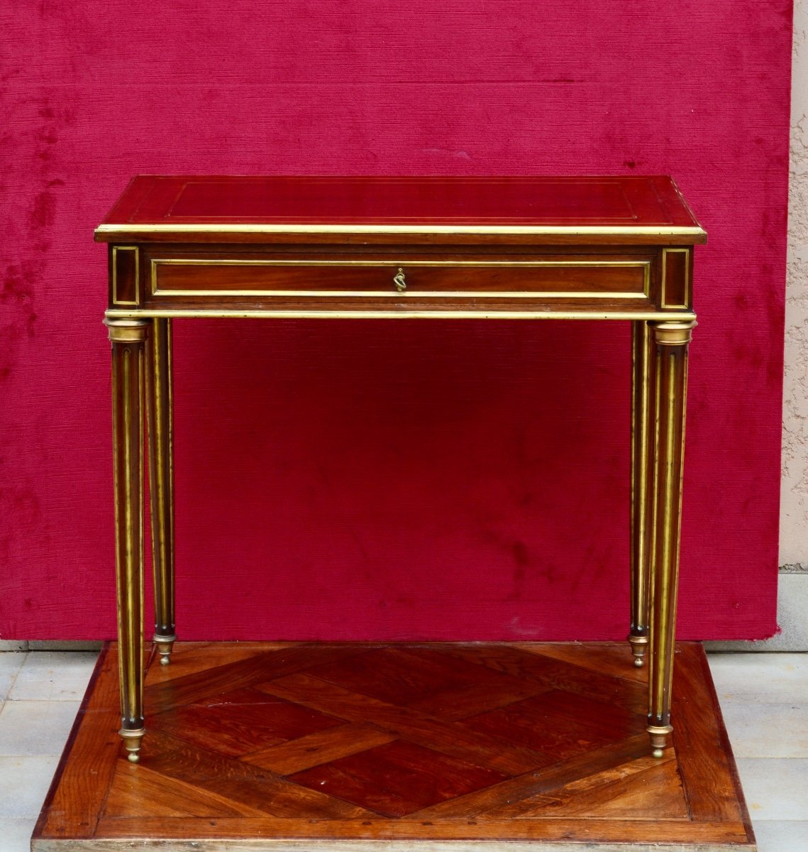 Louis XVI Style Mahogany Desk 19th Century 