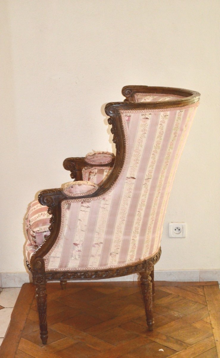 Grande Bergère d'époque 19ème Siècle Style Louis XVI-photo-5