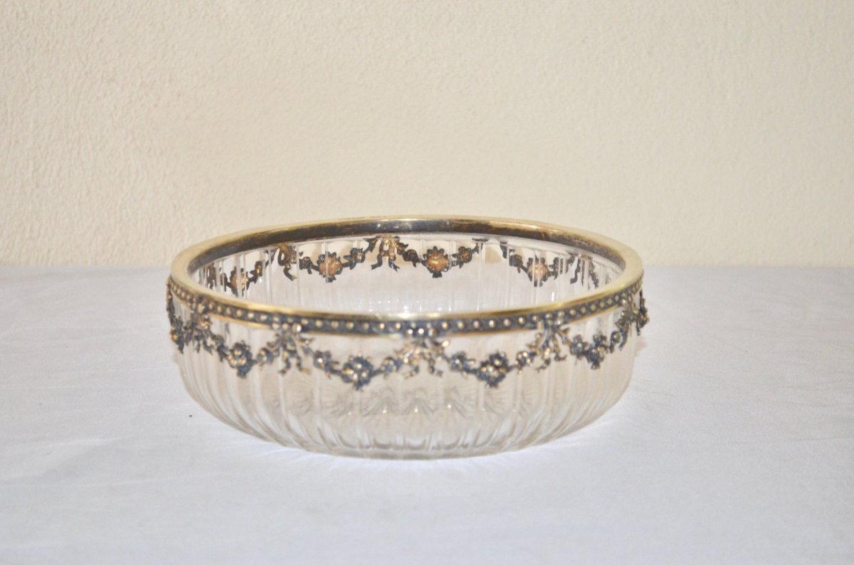 Coupe En Cristal Et vermeil époque Art Nouveau Allemagne -photo-2