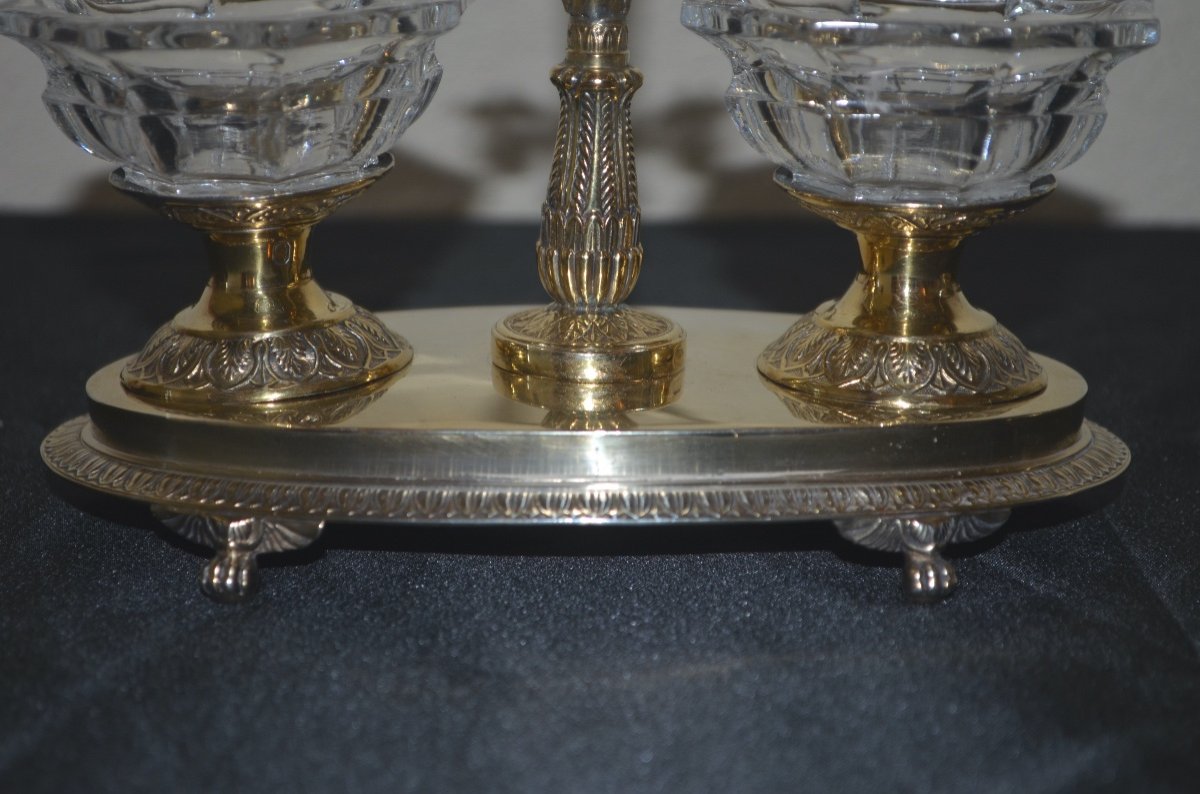 Pair Of Double Silver-gilt Salt Cellars, Early 19th Century -photo-1