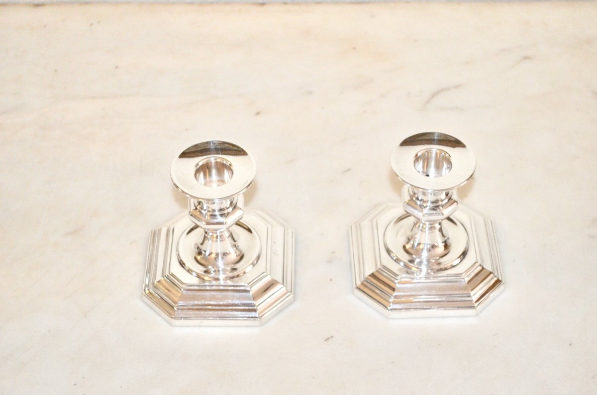 Pair Of Sterling Silver Candlesticks -photo-2