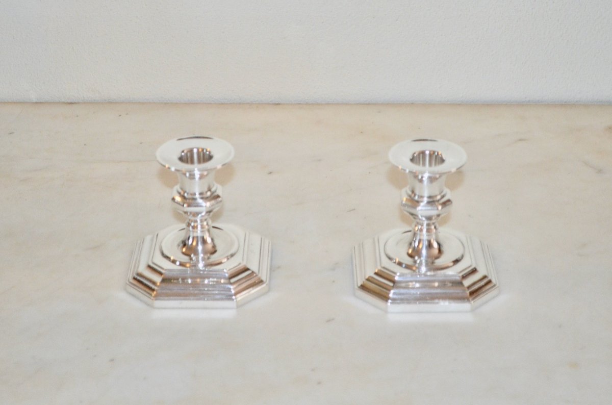 Pair Of Sterling Silver Candlesticks -photo-3