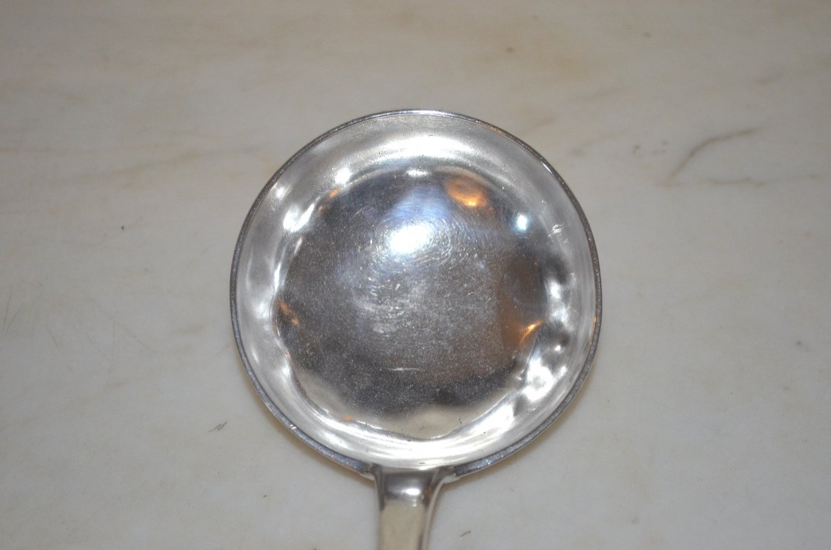 Large Ladle In Solid Silver, Late 18th Century-photo-2