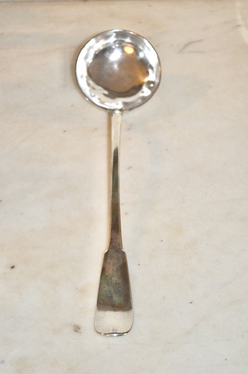 Large Ladle In Solid Silver, Late 18th Century