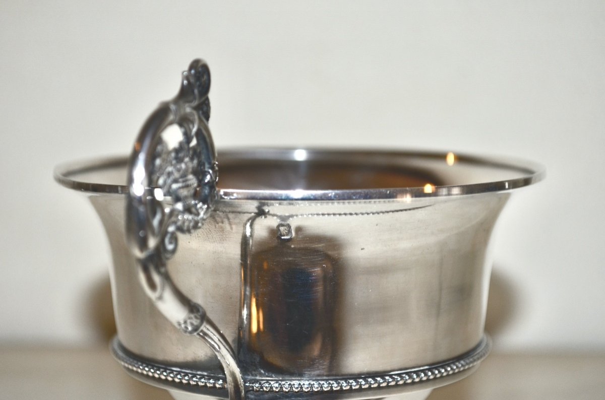 Large Solid Silver Chocolate Cup From The Restoration Period, Early 19th Century-photo-7