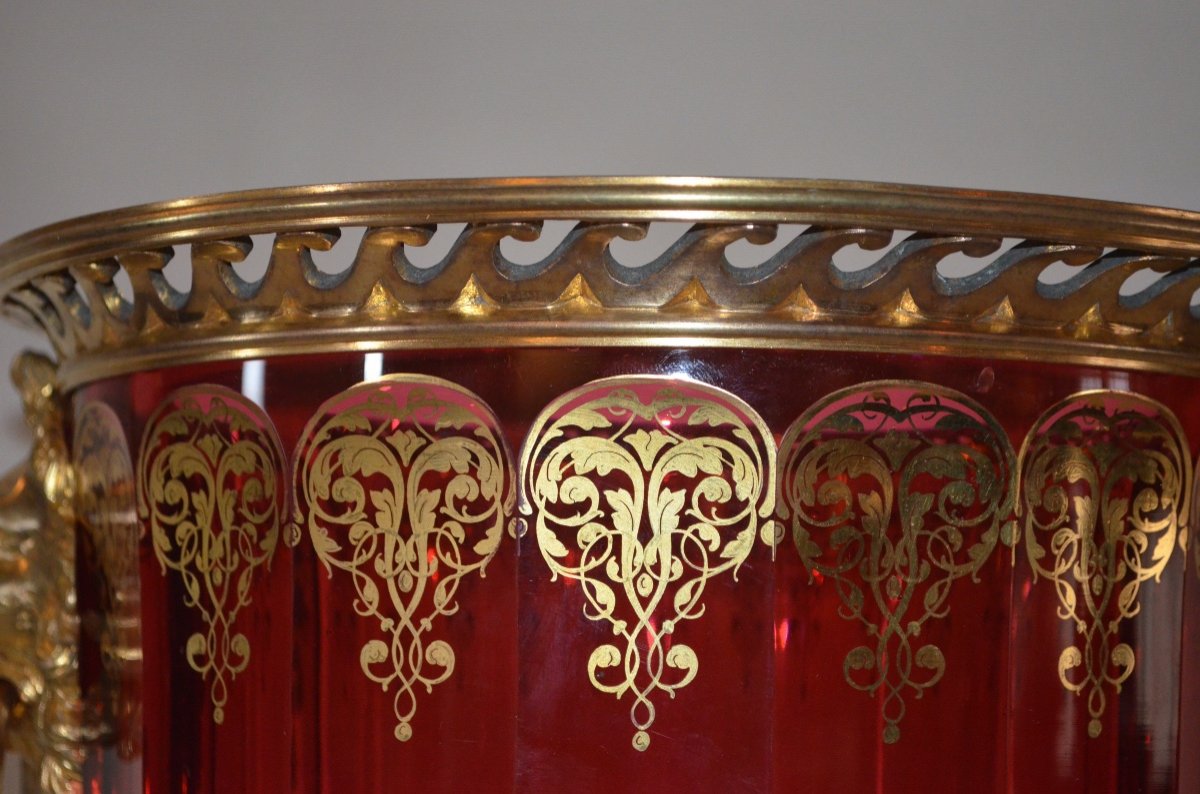 19th Century Gilt Bronze And Baccarat Crystal Cooler -photo-7