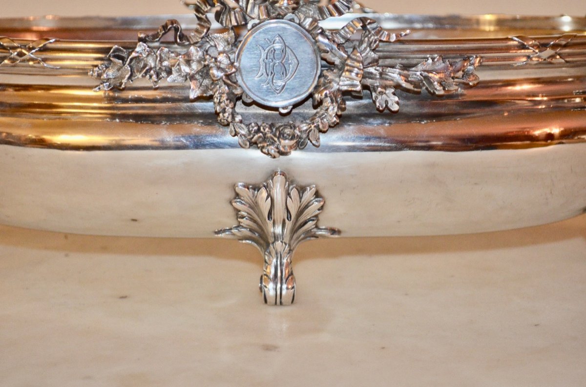 Important Solid Silver Table Planter From The Napoleon III Period-photo-3