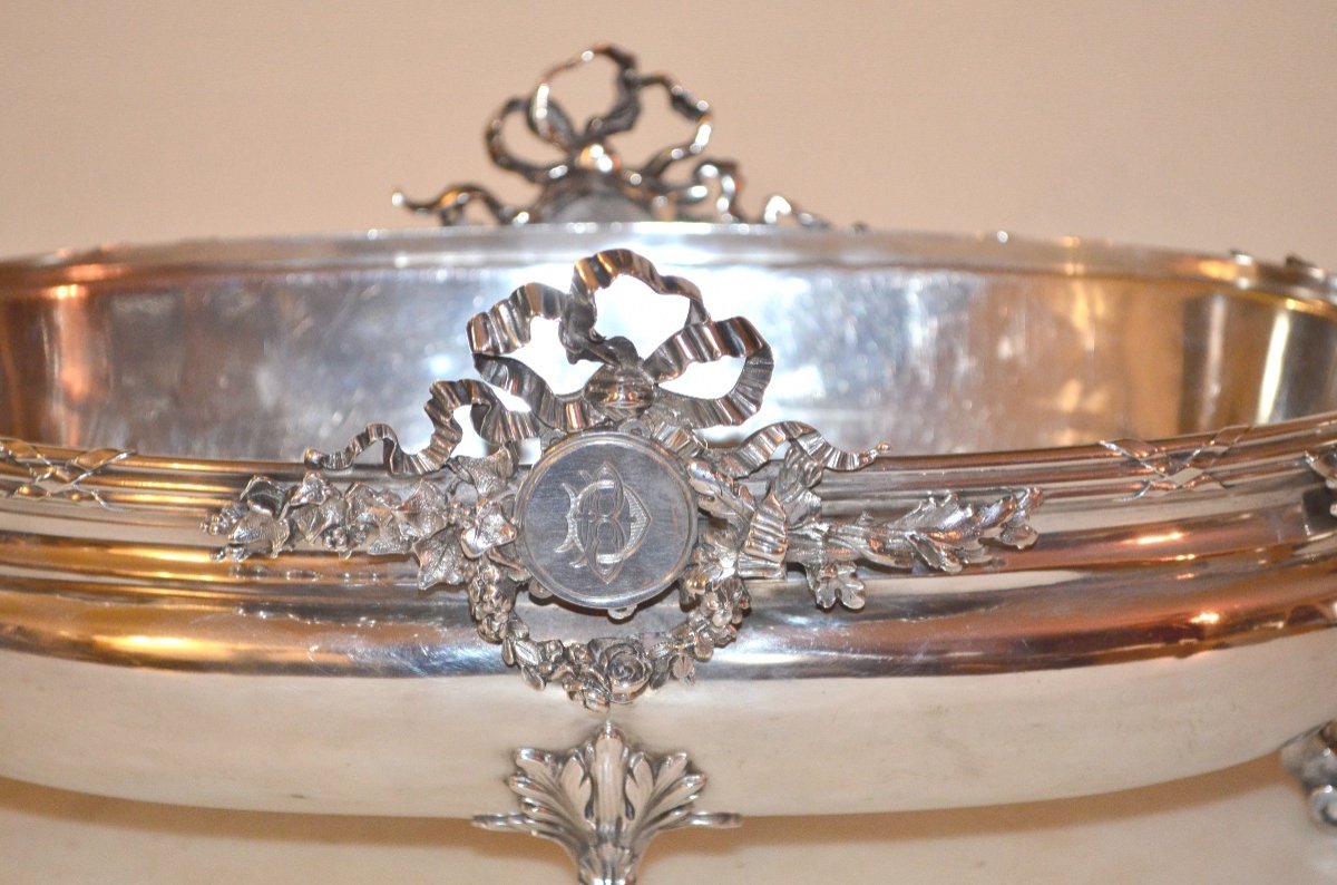 Important Solid Silver Table Planter From The Napoleon III Period-photo-4