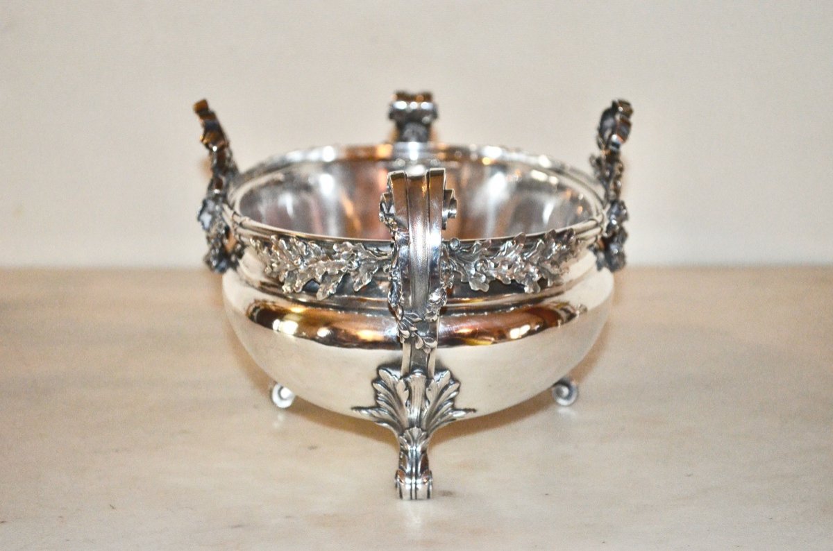 Important Solid Silver Table Planter From The Napoleon III Period-photo-2