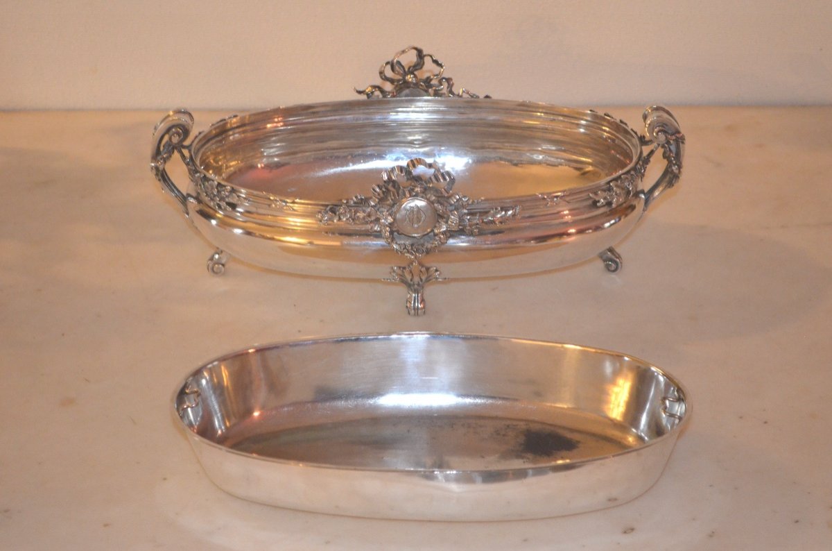 Important Solid Silver Table Planter From The Napoleon III Period-photo-4