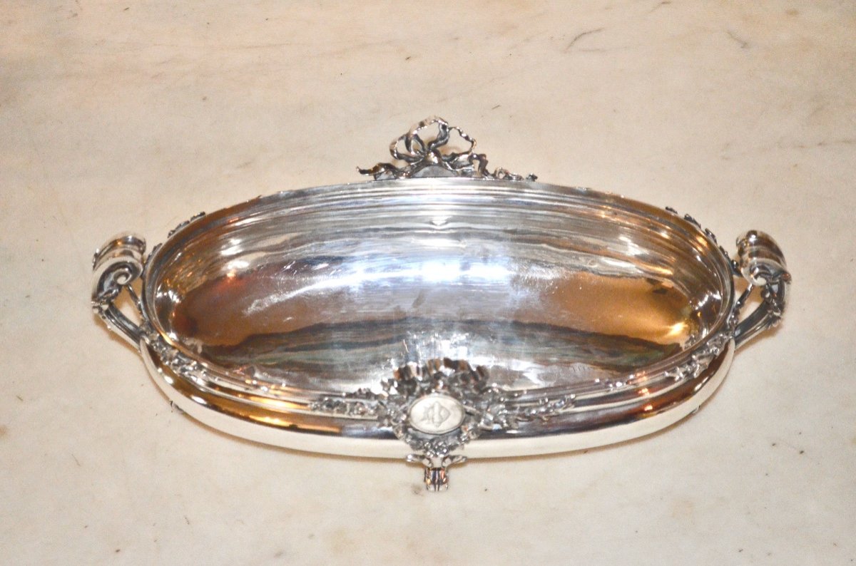 Important Solid Silver Table Planter From The Napoleon III Period-photo-5