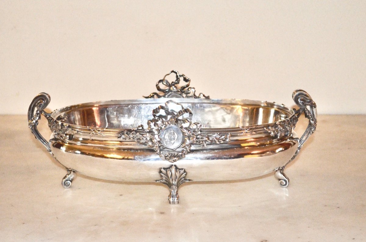 Important Solid Silver Table Planter From The Napoleon III Period