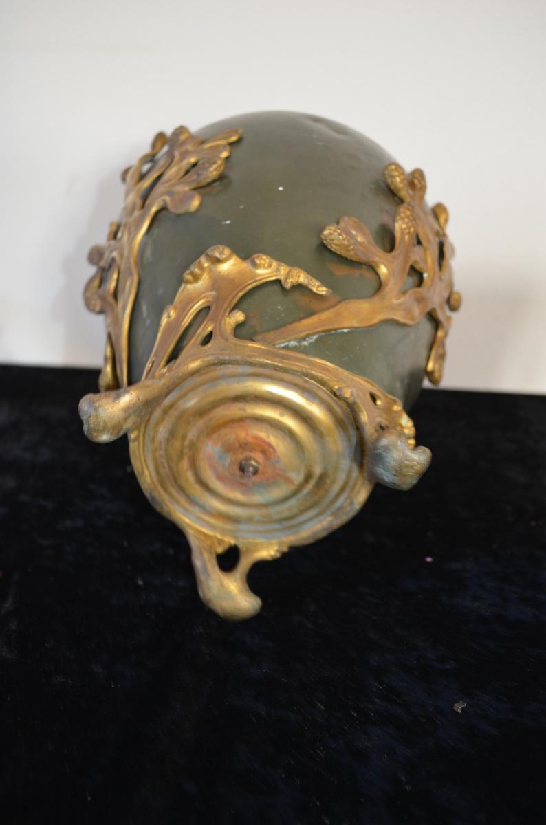 Planter Gilded Bronze And Painted Metal Late 19th Century-photo-3