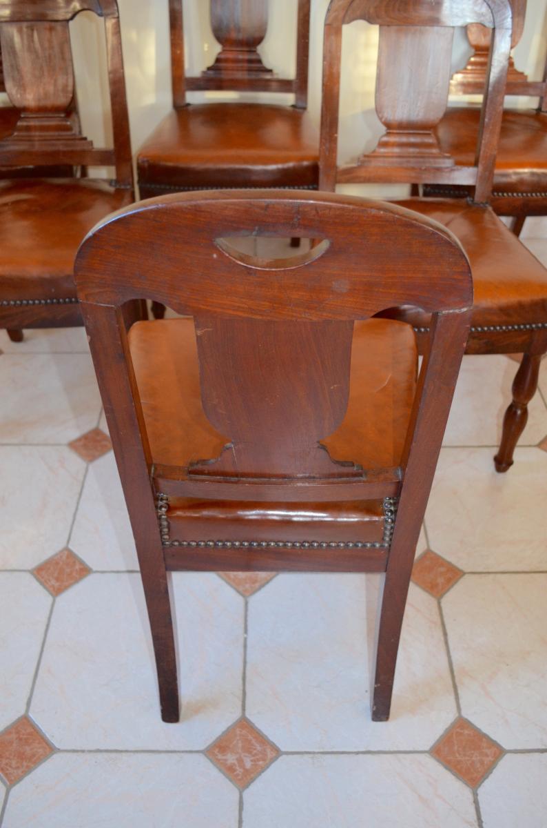 Suite Of 6 Mahogany Chairs Period Early 19th Century-photo-1