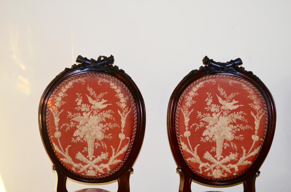 Suite De 4 Chaises En Palissandre époque Napoléon III-photo-3