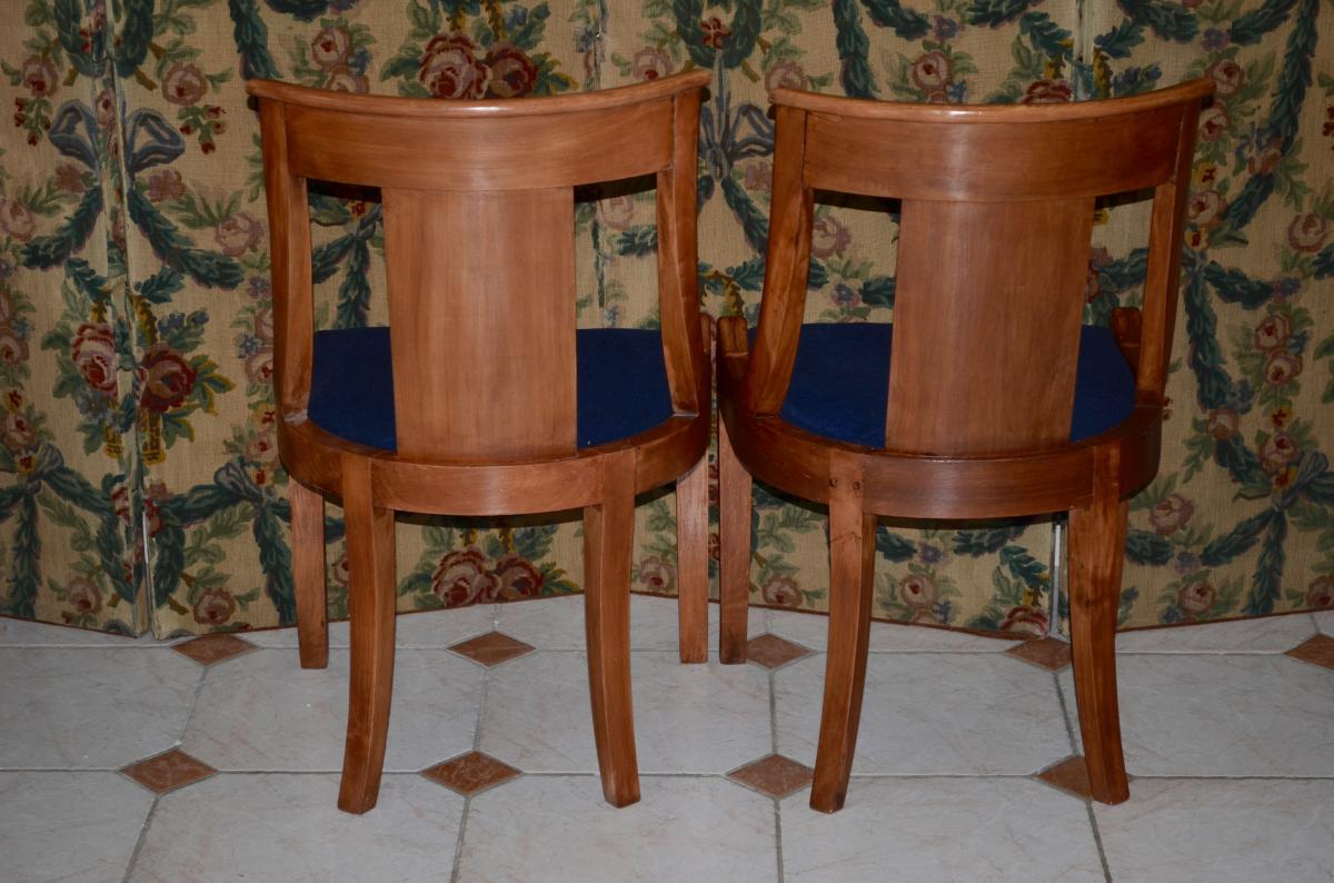 Pair Of Gondola Chairs Restoration Period In Cherry-photo-4