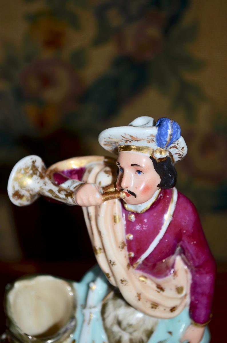 Couple Of Porcelain Characters Old Paris 19th Century-photo-3