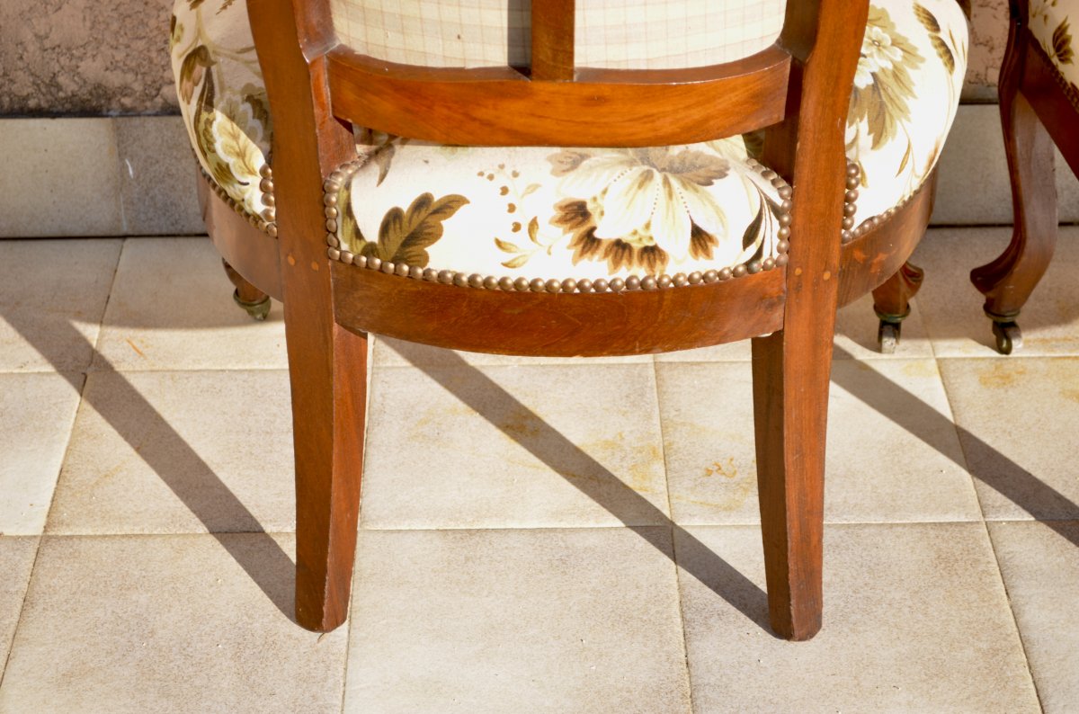 Pair Of Armchairs In Mahogany 19th Century-photo-4