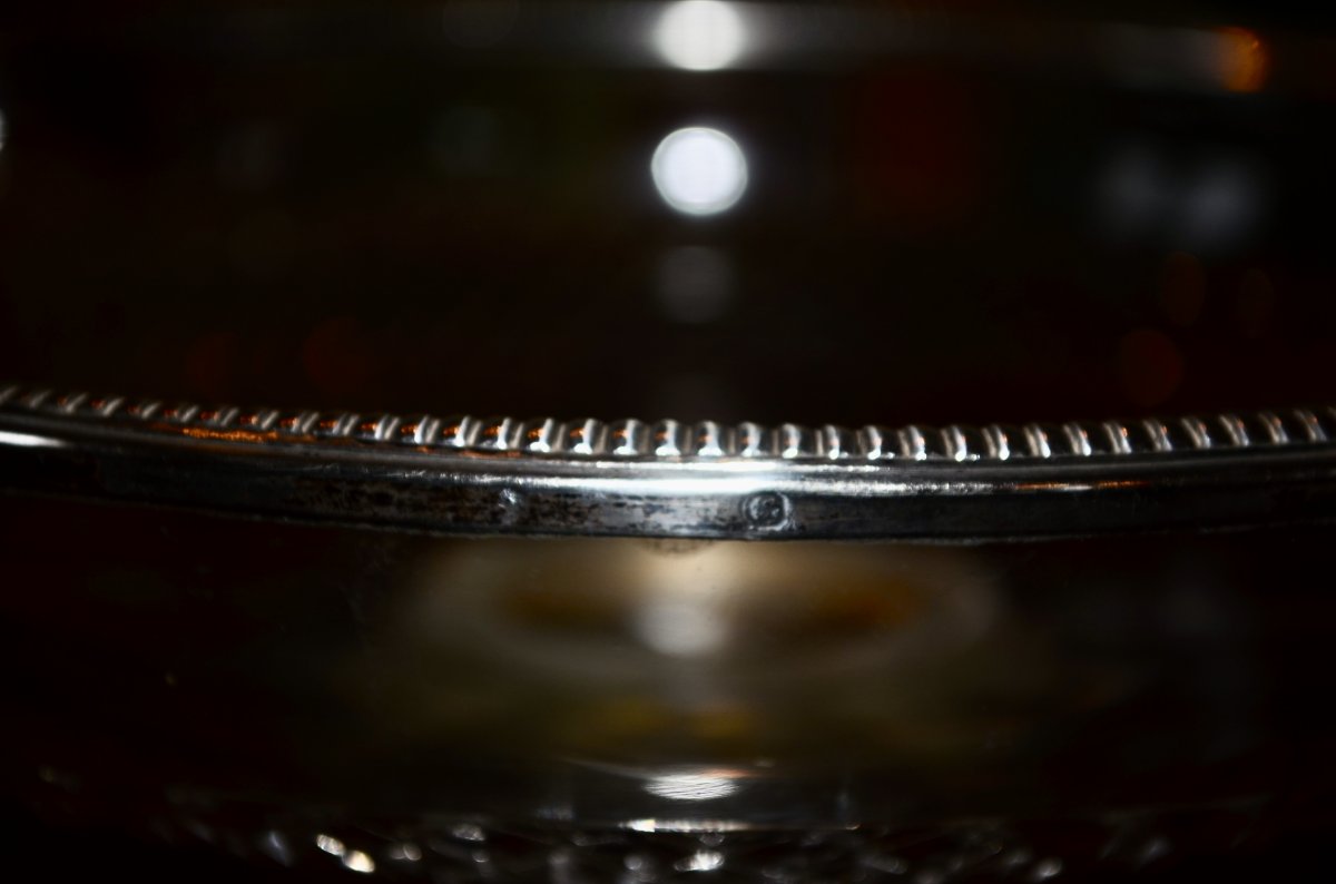 Fruit Bowl In Sterling Silver And Crystal Late 19th Century-photo-7