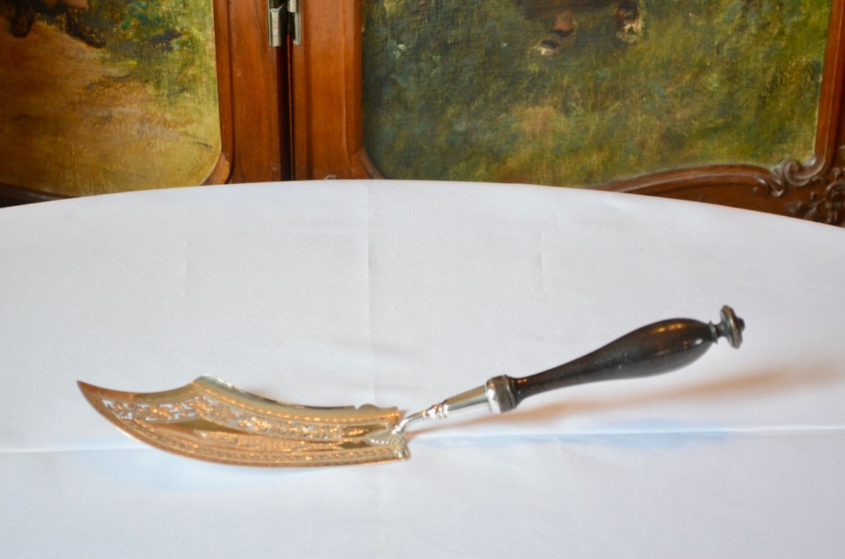 Fish Shovel In Sterling Silver In The Old Man Early 19th Century-photo-3