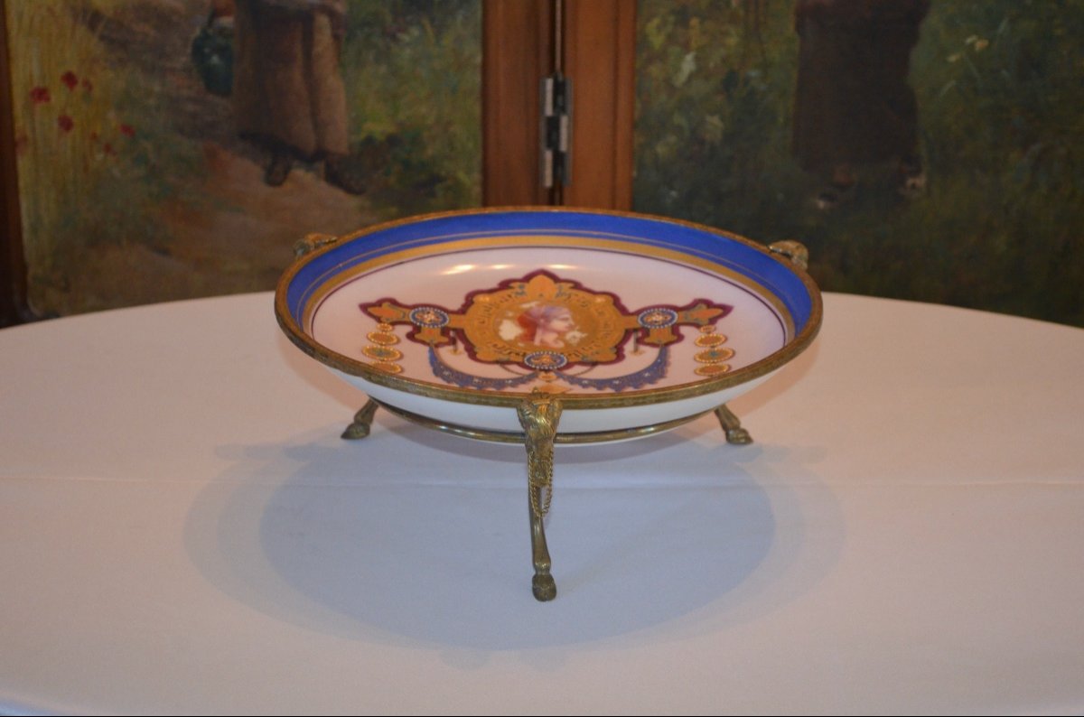 Porcelain And Bronze Cup Art Nouveau Period-photo-2