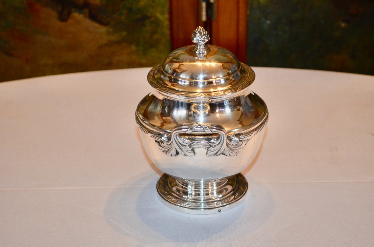 Sugar Bowl In Sterling Silver Napoleon III-photo-4